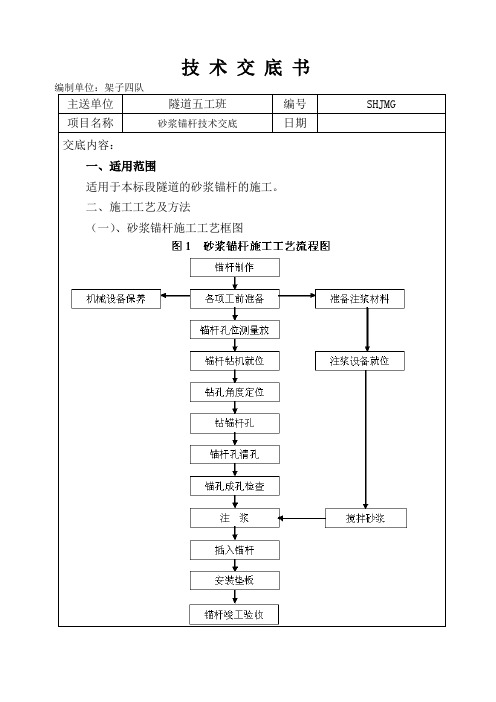 砂浆锚杆技术交底