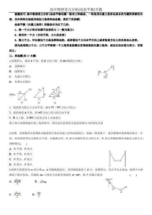 高中物理受力分析(动态平衡问题)超精辟