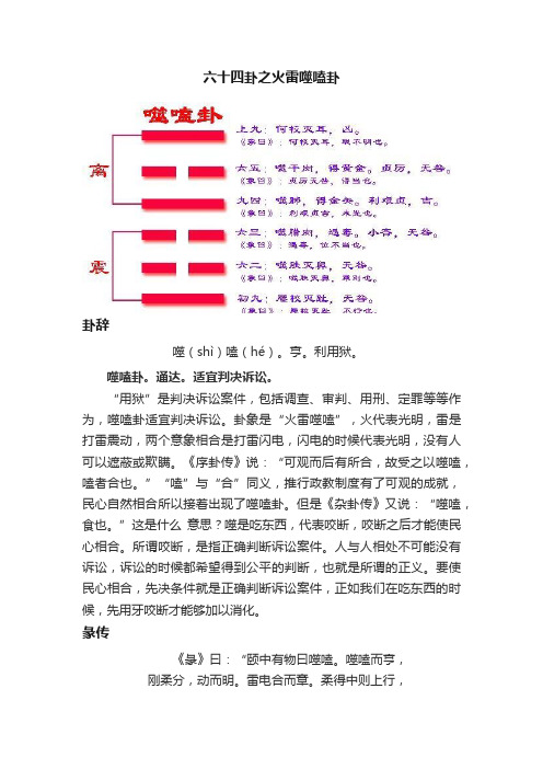 六十四卦之火雷噬嗑卦