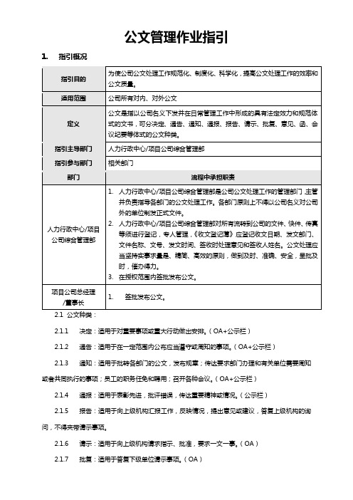 公文管理作业指引