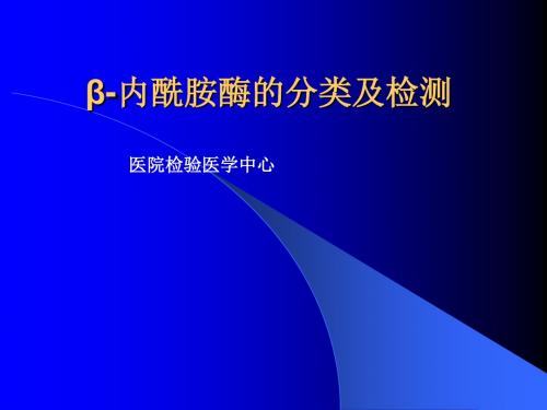 β-内酰胺酶的分类及检测