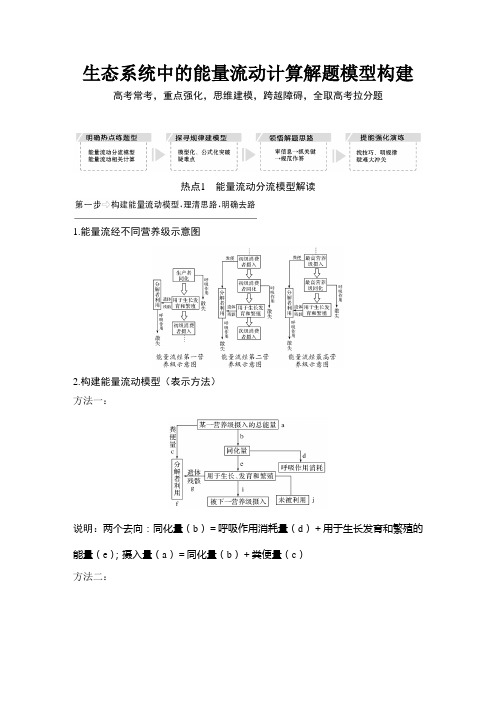 生态系统中的能量流动计算解题模型构建