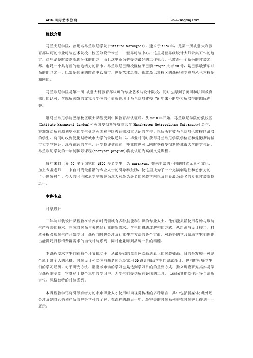 马兰戈尼学院本科专业介绍