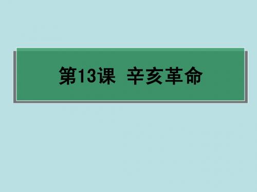 历史必修一人教新课标第13课辛亥革命说课课件(21张ppt)