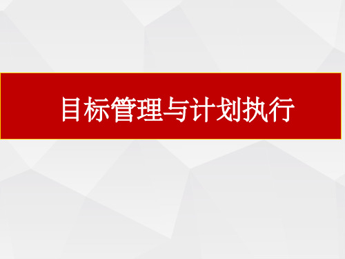 目标管理与执行计划