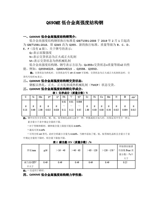 Q690ME低合金高强度结构钢