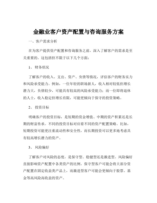 金融业客户资产配置与咨询服务方案