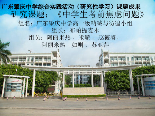 高中学生研究性学习成果展示(276)中学生考前焦虑问题