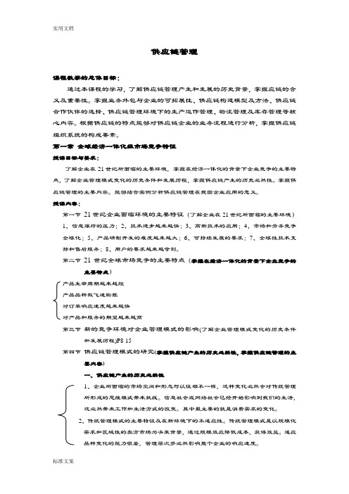 供应链管理系统核心知识点