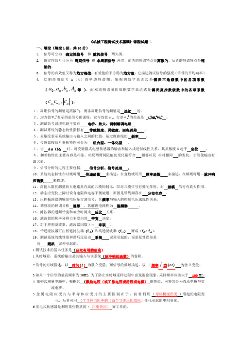 长沙理工大学测试技术复习试题