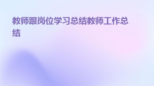 教师跟岗位学习总结教师工作总结PPT