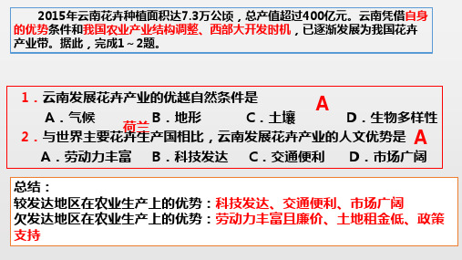 【第三章】必修2地理《第一节  农业的区位选择》精选练习和答案(19张PPT)