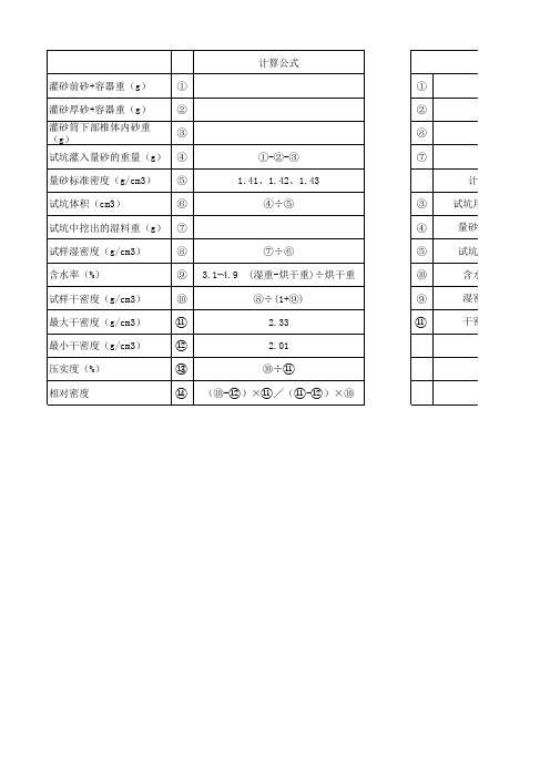 灌砂法计算公式