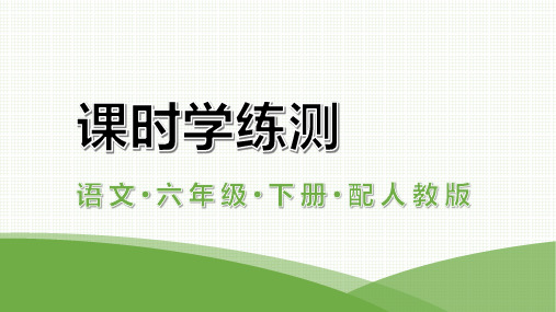 语文人教部编版六年级下册第三单元自测卷  含答案