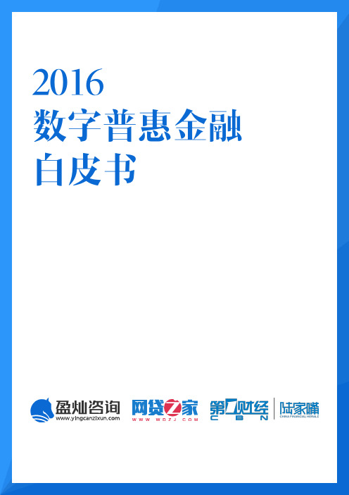 2016数字普惠金融白皮书