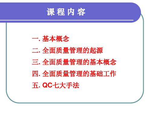 全面质量管理基础知识