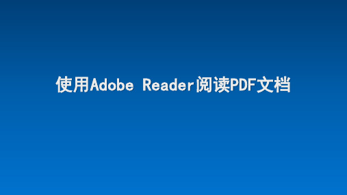 使用Adobe Reader阅读PDF文档