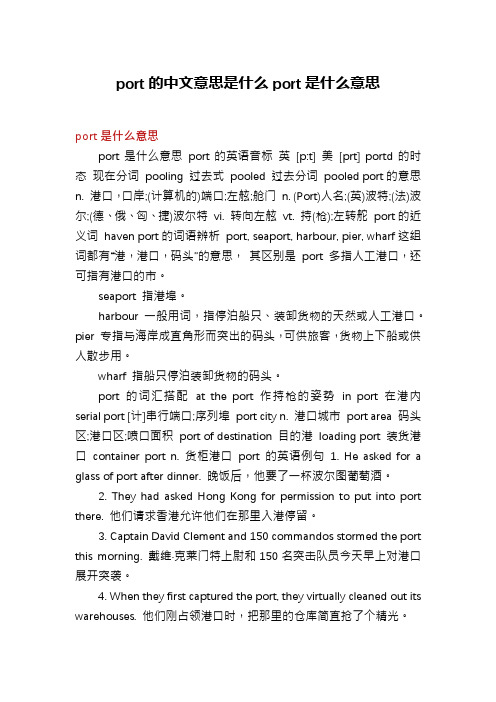 port的中文意思是什么port是什么意思