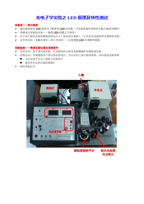 《LED原理及特性测试》实验指导