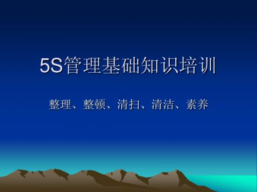 5S管理基础知识培训