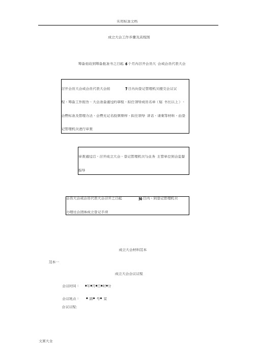 成立大会工作步骤及流程图