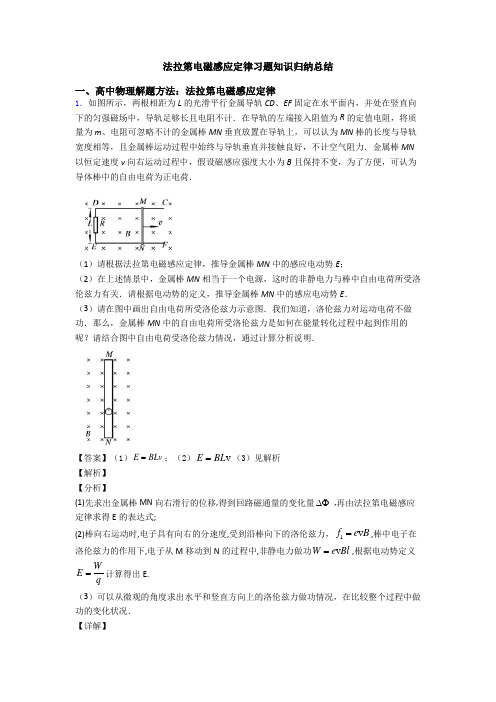 法拉第电磁感应定律习题知识归纳总结