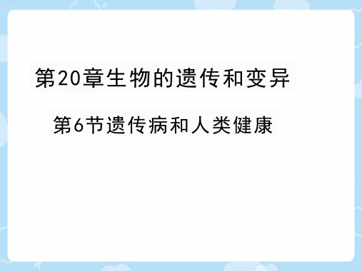 20.6遗传病和人类健康  课件(25张PPT)2023--2024学年北师大版生物八年级上册