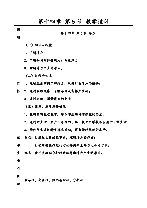 人教版初中物理九年级《第十四章 压强和浮力 五、浮力》公开课_1