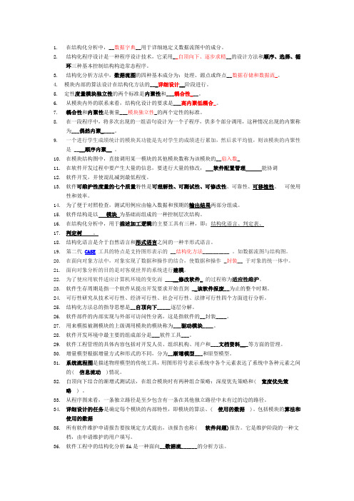 软件工程考试资料整理