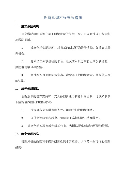 创新意识不强整改措施