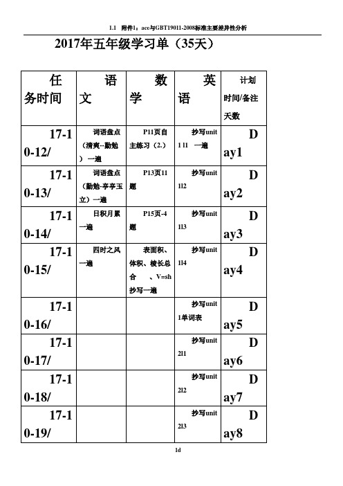 学习计划表