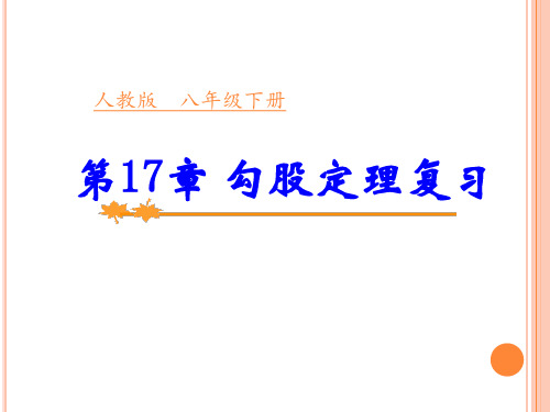 人教版八年级下册 第十七章 勾股定理 复习课件