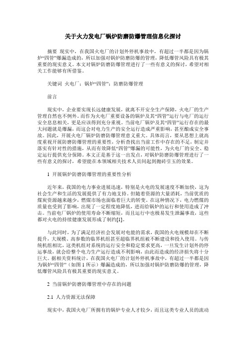 关于火力发电厂锅炉防磨防爆管理信息化探讨