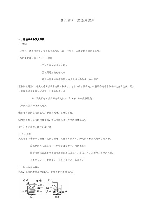 第六单元 燃料与燃料 知识点鲁教版九年级化学上册