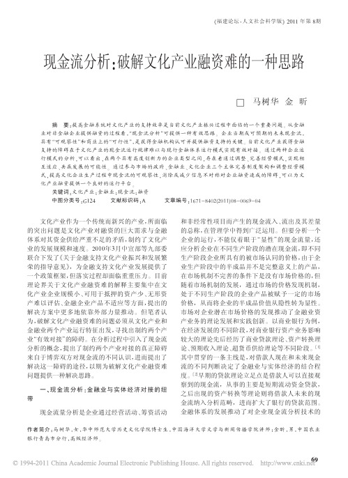 ？现金流分析_破解文化产业融资难的一种思路