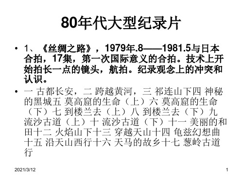 80年代大型纪录片PPT课件