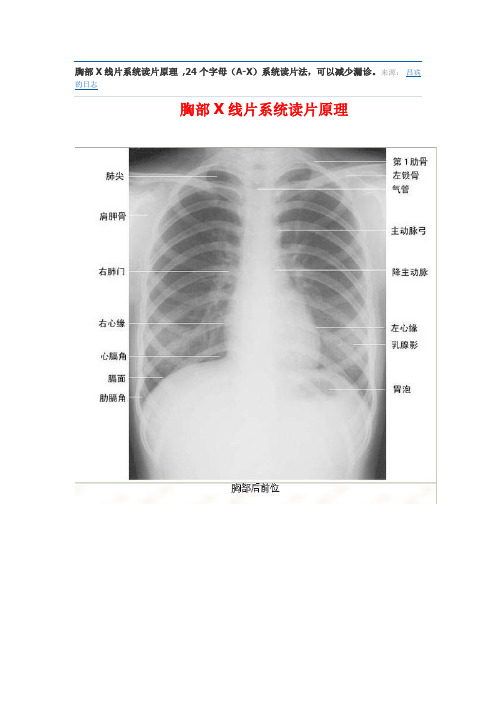 胸部X线片读片——24个字母