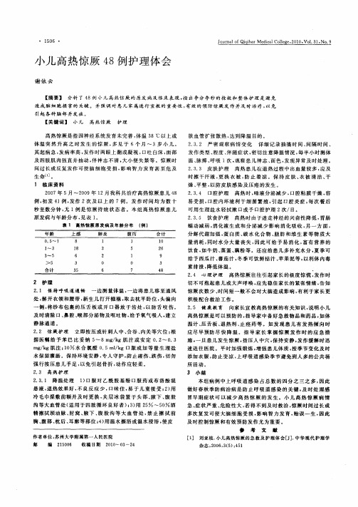 小儿高热惊厥48例护理体会