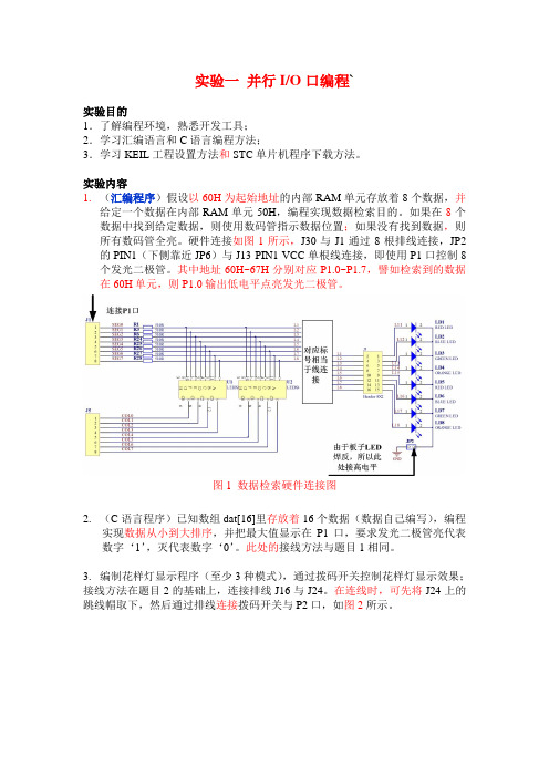 实验1 并行IO口编程