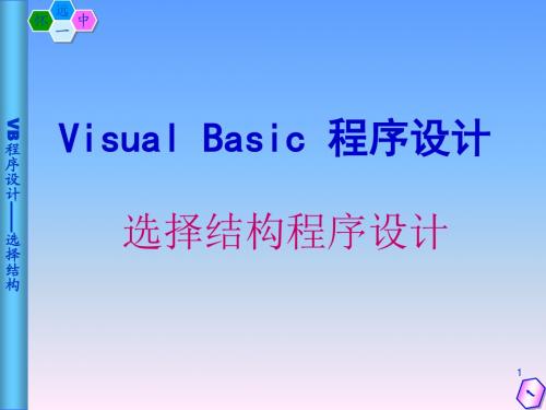 VB编程6.0_选择结构