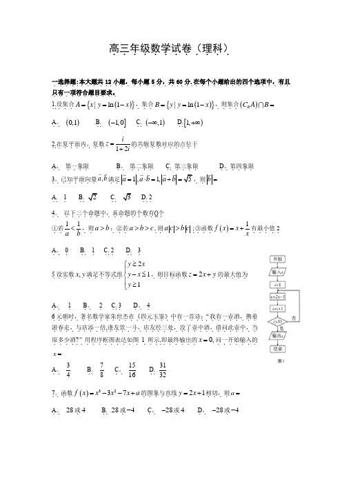 云南省师范大学附属中学2017届高三高考适应性月考(六)数学理.doc