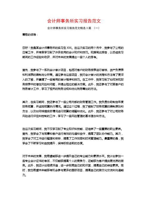 会计师事务所实习报告范文3篇