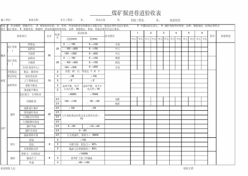 掘进巷道验收表(1)