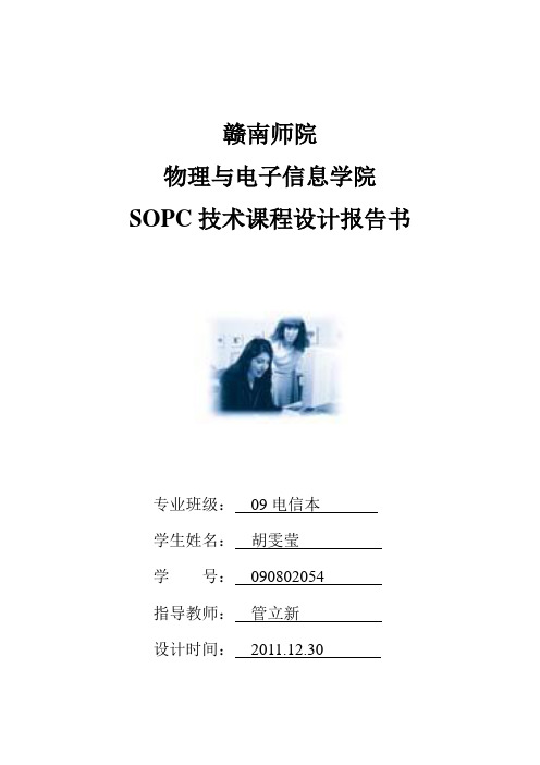 SOPC技术课程设计报告书要点