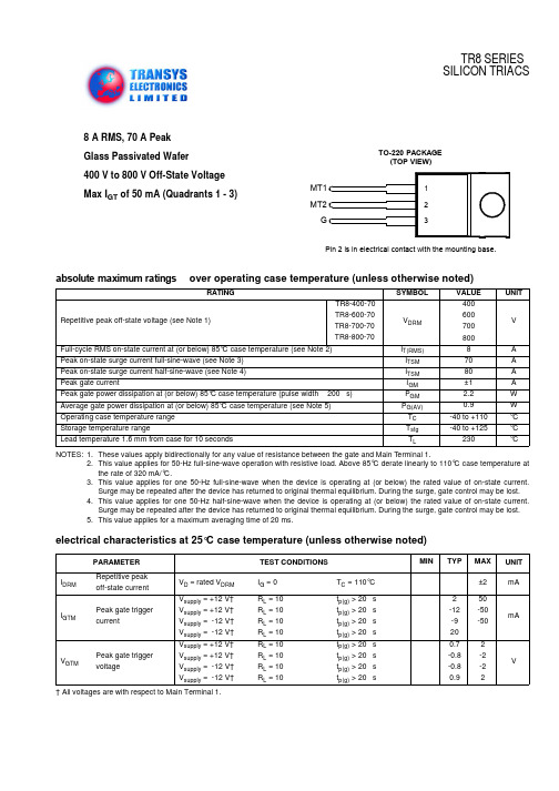 TR8中文资料