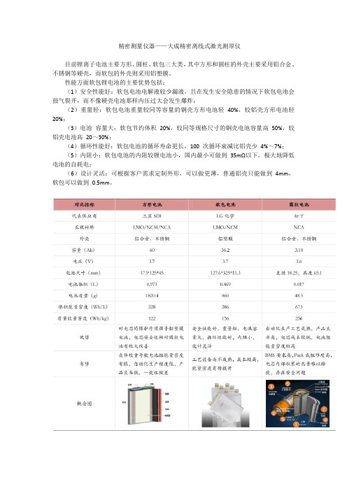 精密测量仪器——大成精密离线式激光测厚仪