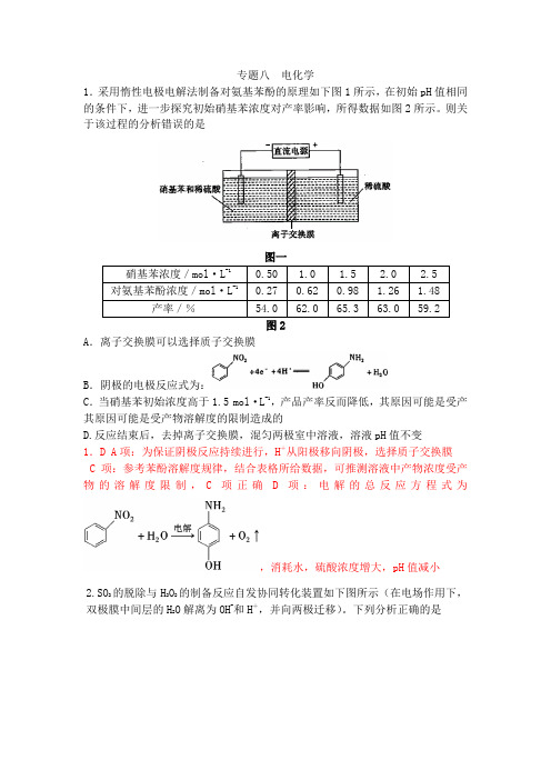 专题八：电化学--解析版