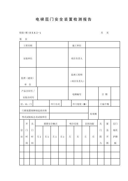 电梯层门安全装置检测报告