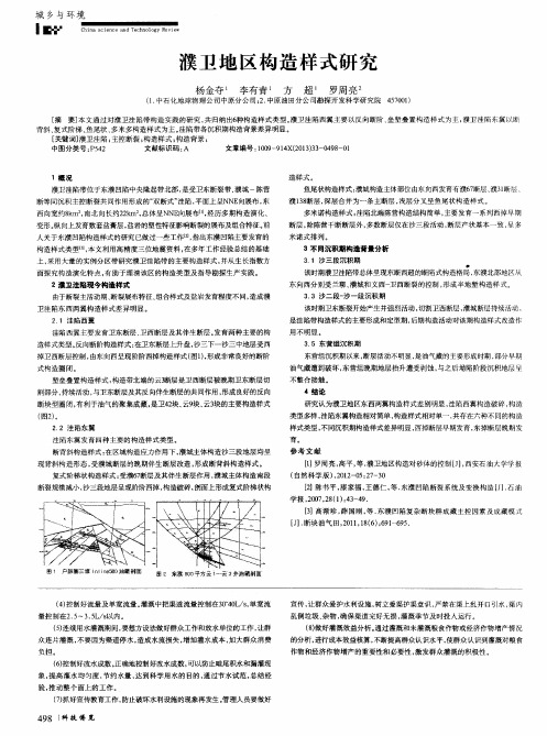 濮卫地区构造样式研究