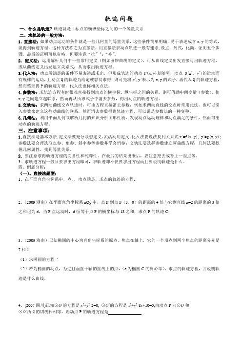 轨迹问题方法与例题大全